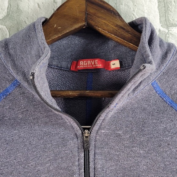 Jake Agave Chillawack Gray 1/4 Zip Mock Neck Pullover Cotton Standard Fit Small - Picture 2 of 10